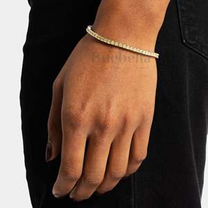 3Mm 925 Sterling Silver With White Gold Plating Chain <b>Sapphire</b> Moissanite <b>Tennis</b> <b>Bracelet</b> for Women Gifts Wholesale Jewelry - Product Image 1