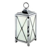 Lot de 2 lanternes décoratives carrées en acier inoxydable argenté, écologiques, pour bougies hurricane de Noël et porte-bougie avec poignée supérieure