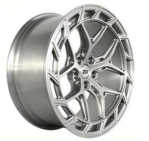 Jantes en alliage forgées monobloc 5 branches, finition argent brossé brut, 18-24 pouces, 5x112/5x114.3/5x120, pour BMW, Benz, Audi - Product Image 4