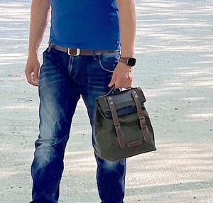 Bolsa de Almuerzo de Lona y Cuero de Alta Calidad, Bolsa Térmica Aislada, Portátil, para 2 Personas, para Niños, Oficina, Picnic, CLB-0024 - Product Image 5