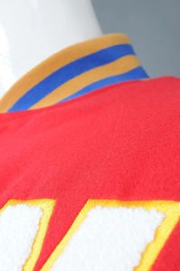 Directo de fábrica al por mayor personalizado Varsity Bomber chaqueta de diseño con Letterman cuello con capucha precio barato nueva condición de tela - Product Image 3