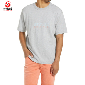 Camiseta personalizada de algodón 100% de peso pesado para hombre, Camiseta larga de talla grande, diseño liso en blanco para hombre - Product Image 3