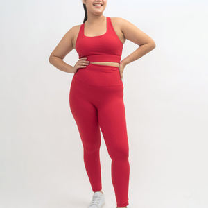 ชุดโยคะไร้ตะเข็บสำหรับยิมฟิตเนสยิมพร้อมรูนิ้วหัวแม่มือยืดได้สูงแพ็คคู่2ชิ้น - Product Image 5