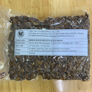 Pupas de gusano de seda enteras liofilizadas en capullos Snack de alta proteína Bolsa de 100g Origen Vietnam para ventas al por mayor - Product Image 1