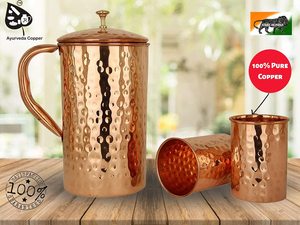 Botella de cobre hecha a mano para conservar la frescura del agua, respetuosa con el medio ambiente, reutilizable, ayurvédica, para uso doméstico - Product Image 5