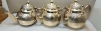 Théière en métal sculptée et gravée à la main, artisanale, style traditionnel indien, vaisselle vintage, décoration d'intérieur, cadeau, service de mariage