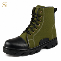 SUPER FORCE Chaussures de Randonnée Montantes Unisexe en Cuir Imperméables à Lacets pour le Désert, Bottes d'Entraînement Tactiques Camouflage