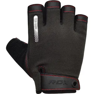 High Quality Customizable <b>Red</b> Half-Finger Fitness <b>Gloves</b> for Workout Weight Lifting Powerlifting-Wholesale - Product Image 4