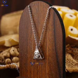 0.30 TDW pendentif en diamant taille brillant rond avec chaîne en or blanc certifié/non certifié diamant Cvd bijoux en diamant - Product Image 2