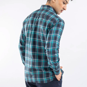 Mezcla de algodón personalizada, franelas de poliéster, etiqueta tejida a medida, camisas de franela de talla grande, camisas de hombre 100% algodón - Product Image 4
