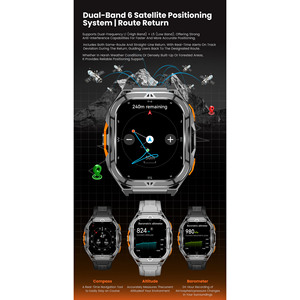 Montre connectée X5 44-49 mm, écran tactile AMOLED, GPS, tracker d'activité physique, unisexe, étanche 50 m, moniteur de fréquence cardiaque, moniteur de sommeil, boîtier en alliage, bracelet en silicone - Product Image 4
