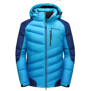 Veste matelassée d'automne à capuche et col montant pour hommes Veste de sport d'extérieur imperméable, coupe-vent et respirante avec logo à l'avant - Product Image 1