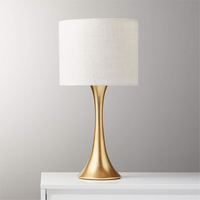 Lampe de table de 24 pouces au design européen moderne, de luxe, en forme de parapluie, en métal doré, écologique, avec ampoules halogènes pour la protection des yeux, AC/DC, tactile