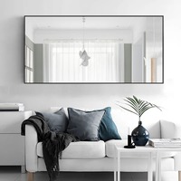 Grand miroir mural carré en métal doré style Art Déco, miroir sur pied pleine longueur, miroir de chambre à coucher, miroir de dressing, décoration de mariage et de maison