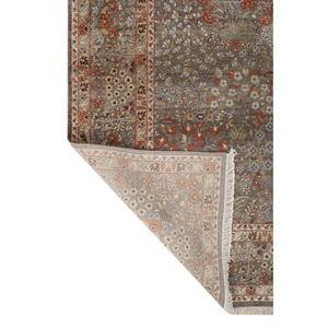 AKPS-13005 Alfombras de Seda Anudadas a Mano, Grises y Negras con Patrones Florales Abstractos para el Hogar, Sala de Estar, Pasillo, Dormitorio, Alfombras de Seda Hechas a Mano - Product Image 5