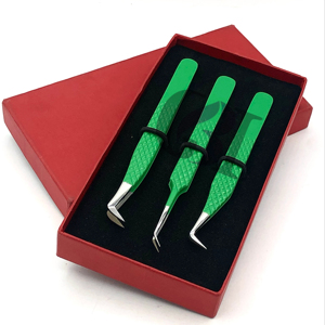 Nouveau Style 45 & 90 Degrés Céleri Poudre Revêtement En Acier Inoxydable Botte Volume Avec Fiber Pointe Extension De Cils Pince À Épiler Outil De Beauté - Product Image 1