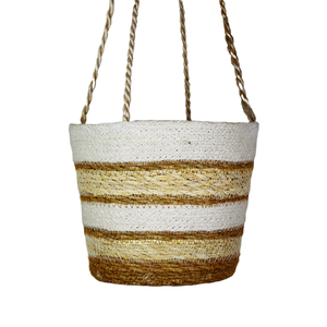 ตะกร้าสานทำมือสำหรับใส่ดอกไม้และกระถางทำจากหญ้าทะเลทำจากปอกระเจาและฟางข้าว - Product Image 6