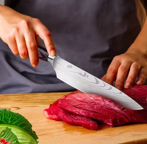 Cuchillo de Chef Profesional de 8 Pulgadas de Acero de Damasco con Mango de Madera, Ecológico, Ambidiestro, Apto para Lavavajillas, Cocina Moderna - Product Image 5