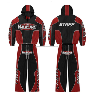 ชุดวอร์มมีฮู้ดคุณภาพสูง ผ้าโพลีเอสเตอร์เนื้อเรียบ 145 GSM ดีไซน์แผงสีตัดกัน พร้อมบริการสกรีนโลโก้ตามแบบ - Product Image 1