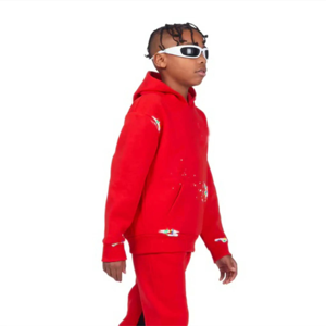 Haute qualité enfants Jogging survêtements pull à capuche et pantalons de survêtement pour les entraînements d'hiver motif solide en gros - Product Image 3