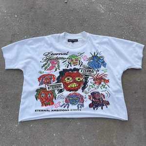 Style vintage manches régulières respirant durable sérigraphie T-shirt 100% coton T-shirt pour hommes coupe ample imprimé - Product Image 4