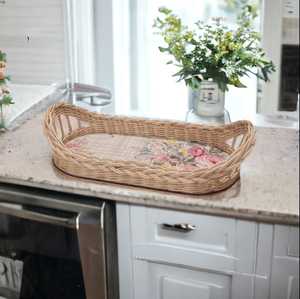 ถาดหวายไม้ไผ่ทรงสี่เหลี่ยมเป็นมิตรต่อสิ่งแวดล้อมผลิตในยุคกลางสำหรับตกแต่งบ้านร้านอาหารโรงแรมสำหรับห้องนั่งเล่น - Product Image 1