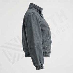 Vestes courtes en jean décontractées populaires pour femmes, vestes en jean pour femmes, vêtements d'extérieur élégants, vêtements de rue tendance, haut de couleur personnalisée - Product Image 3