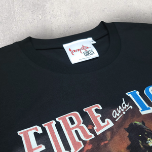 Camiseta negra de algodón para hombre, personalizada con estampado 3D de fuego y hielo, estilo streetwear, cuello redondo, manga corta - Product Image 5