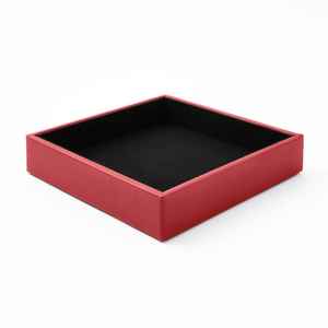 Luxury PU Leather Decorative Tray Custom Color Size Handles Double for Home Office Restaurant Serving for Jewelry <b>Display</b> Desk - Product Image 3