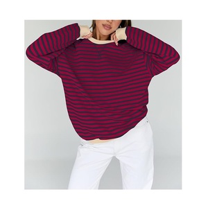 Wholesale <b>Women's</b> Knitted 100% Cotton Sweatshirt Long Sleeves Neck New Design Luxury Yarn Dyed Quick-Drying Breathable - Product Image 4