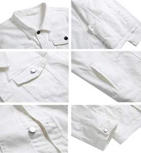 Veste en jean décontractée pour homme, printemps, coupe slim, lavée, bouton personnalisé, veste coupe-vent en jean, service OEM - Product Image 6