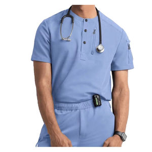 Vêtements médicaux pour hommes, hauts de blouse d'hôpital, qualité supérieure, OEM personnalisé, dernière conception, haut médical élégant pour hommes - Product Image 6