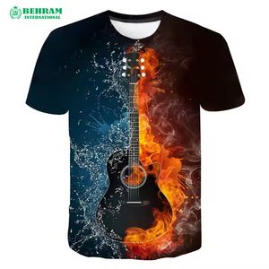 T-shirt pour homme en coton 100% à col rond, imprimé 3D, coupe ample, écologique, respirant, été - Product Image 3