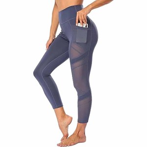 Leggings de yoga pour femmes 28 pouces taille haute contrôle du ventre séchage rapide caractéristiques Logo personnalisé pantalons d'entraînement poches - Product Image 1