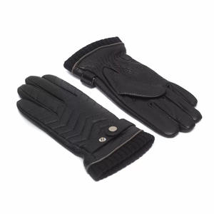 Gants en cuir de chèvre pour hommes Mason avec doublure en laine, poignet réglable, antistatiques, antidérapants, durables, compatibles écran tactile, pour conducteurs et mode - Product Image 2