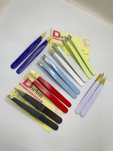 Beauty Brow Tweezer Customize Color Coated Eyebrow Tweezers Slanted <b>Pointed</b> Tips Private Logo Ingrown Hair <b>Removal</b> Brow Tweezers - Product Image 4