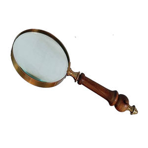 Antique Bone Handheld Magnifier with 4 Inch Premium Brass Framed Magnifying Glass with <b>Hand</b>-carved Bone Handle - Product Image 2