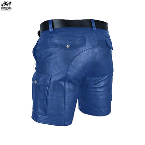 กางเกงขาสั้นหนังสำหรับผู้ชายกางเกงขาสั้นหนังดีไซน์แฟชั่นล่าสุดโลโก้ออกแบบได้ตามต้องการ - Product Image 2