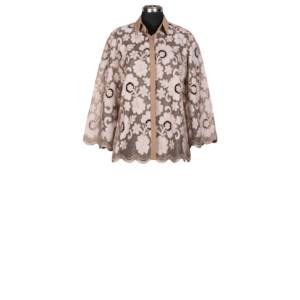 Camisa bordada de ganchillo marrón para mujer, larga, de talla grande, formal, carrera corporativa, busca ropa de oficina de negocios, OEM, venta al por mayor, India - Product Image 4