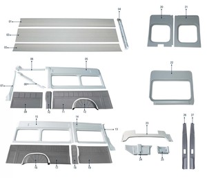 Kit Interior VKM Plastik VKM-19 DUCATO, Revestimiento de Plástico ABS Termoformado, Gris/Negro/Beige, para Vehículos Comerciales, Autocaravanas, Minibuses - Product Image 1