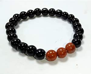 Crystal <b>bracelet</b> Black Obsidian & Red jasper Round <b>Beads</b> <b>Bracelet</b> 8mm Stone Gemstone Fashion <b>Men</b> and Women Gift Energy - Product Image 5