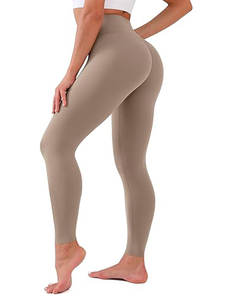 Leggings de yoga pleine longueur taille haute doux au beurre pour femmes motif solide taille élastique écologique pour le devant respirant quotidien - Product Image 1