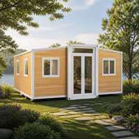 Maison conteneur extensible de 20 pieds à grain de bois, préfabriquée, petite maison modulaire, villa de vacances