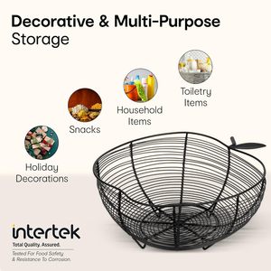 Corbeille de fruits en métal avec cadre robuste pour comptoir de cuisine stockage fruits légumes décoration de la maison - Product Image 3