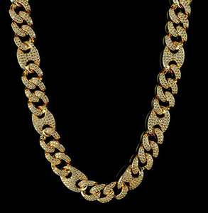 13MM Or Jaune BustDown Rappeur Miami Hip Hop Collier Pendentifs Charmes Avec Diamant Mariner Chaîne Cubaine Moissanite - Product Image 1