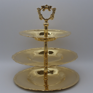 Premium Hammered Iron Metal <b>Cake</b> Stand With Unique Polished Finish Ideal For Displaying <b>Wedding</b> <b>Cakes</b> And Luxury Desserts - Product Image 4