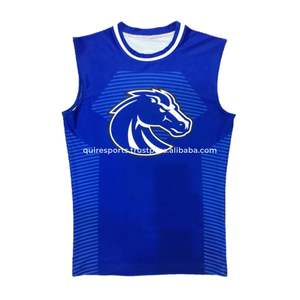 Camiseta de fútbol americano de compresión hecha en 220 GSM tela elástica transpirable entrenamiento Top de entrenamiento para hombres - Product Image 6