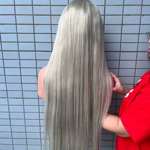 Cabello humano vietnamita Color rubio ceniza Frontal 13x6 Peluca Extensiones de cabello liso - Product Image 1