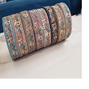 Hecho a medida 100% algodón Organza Floral bordado en diseños étnicos disponibles en varios tamaños formas de color para diversos fines - Product Image 1