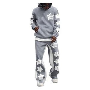 ชุดวอร์มผู้ชายแบบสั่งทำพิเศษ ปี 2026 ชุดเซ็ตเสื้อฮู้ดดี้และกางเกงขายาวทรงบานพิมพ์ลายพัฟฟ์ สำหรับผู้ใหญ่ ไซส์พลัส ชุดวอร์มฤดูหนาว - Product Image 1